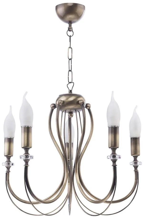 Jupiter 1634 - Lampadario su filo MELANI 5xE14/40W/230V patina ottone