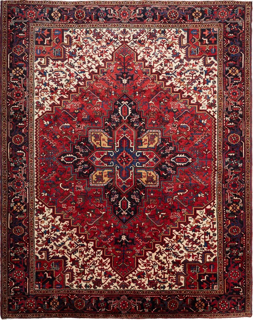 Heriz Tappeto 310 x 250 Blu (Iran) Annodato A Mano