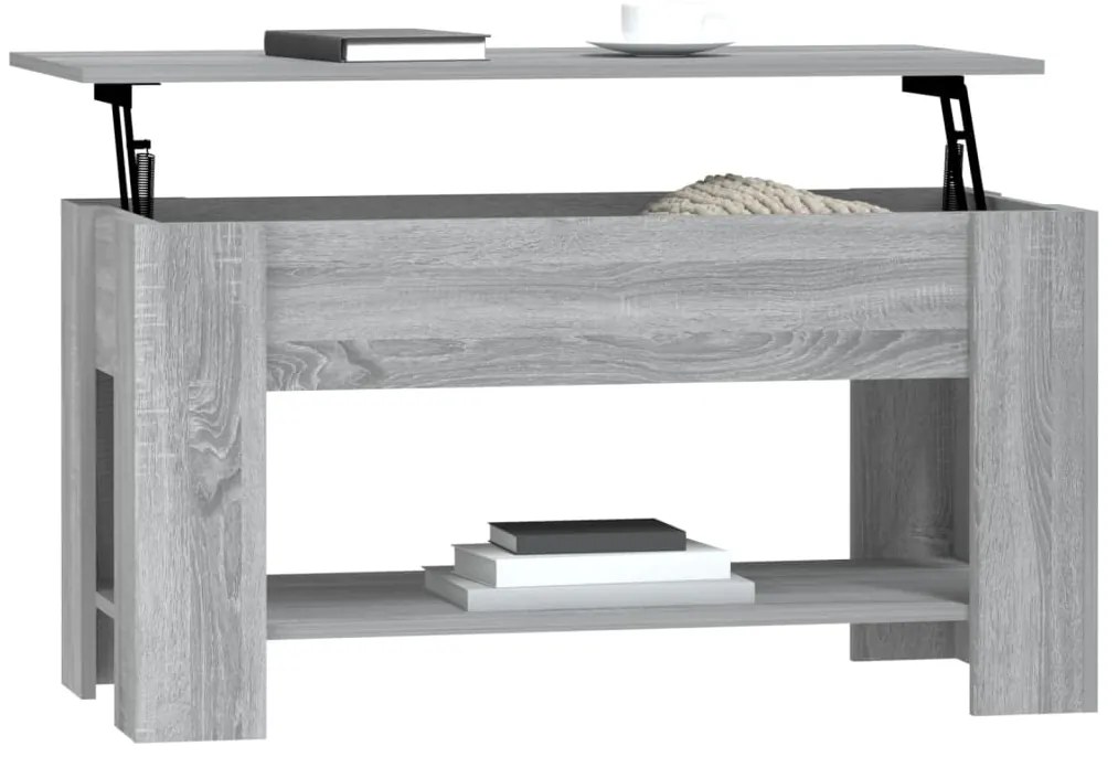 Tavolino da Salotto Grigio Sonoma 101x49x52cm Legno Multistrato