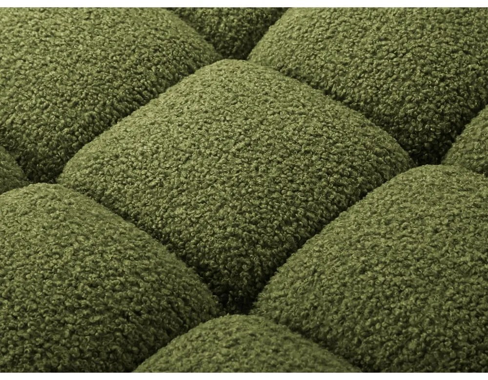 Divano componibile verde con rivestimento in bouclé 288 cm Bellis – Micadoni