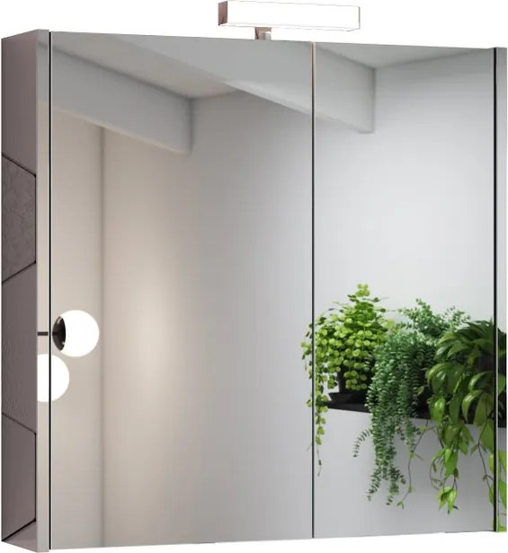Specchio Contenitore Con Illuminazione Akira bianco L 71.5 x H 70 x P 15.5 cm
