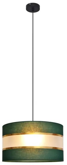 Lampadario a sospensione con filo HELEN 1xE27/15W/230V diametro 35 cm verde/oro