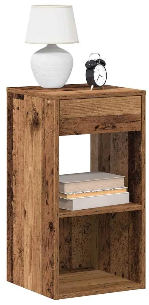 Comodini Con Cassetto 2 Pz Legno Antico 35x34x66,5 Cm /
