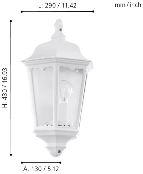 Eglo 93448 - Applique da esterno NAVEDO 1xE27/60W/230V