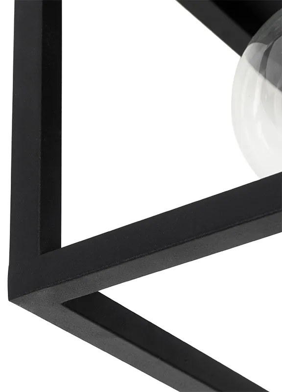 Plafoniera industriale nera 40 cm 4 luci - Cage