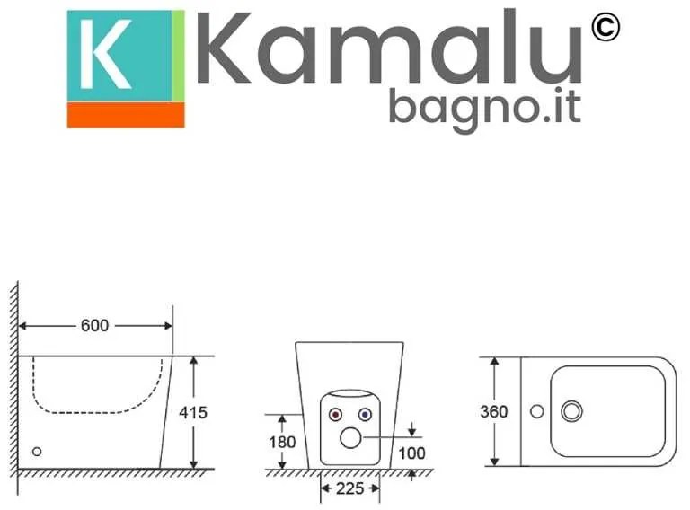 Kamalu - sanitari bagno filomuro senza brida | litos-tf