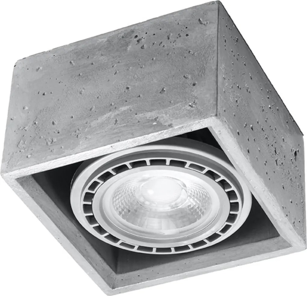Lampada da soffitto in Cemento QUATRO 1 Base AR111 - Grigia