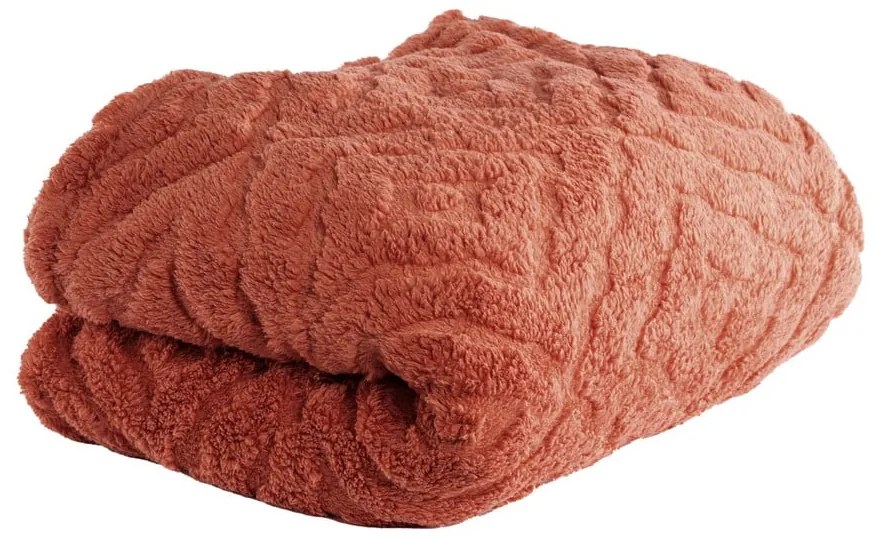Coperta rossa/arancione in micropile 150x200 cm Rena – Tiseco Home Studio