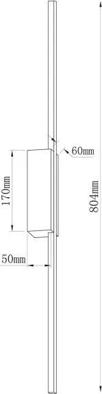 Applique LED AISHA LED/12W/230V 4000K 80 cm nera