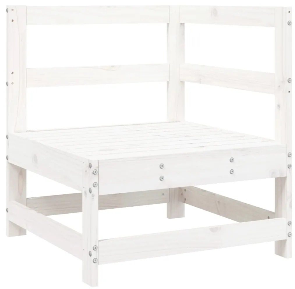 Set salotto da giardino 5 pz bianco in legno massello di pino