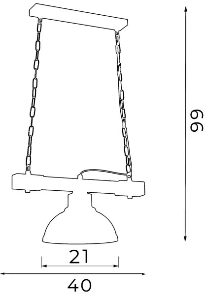 Lampadario a sospensione con catena HAKON 1xE27/60W/230V scuro