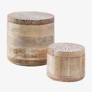 Set Di 2 Barche In Legno Di Mango Nabordi Legno Bianco Vintage - Sklum