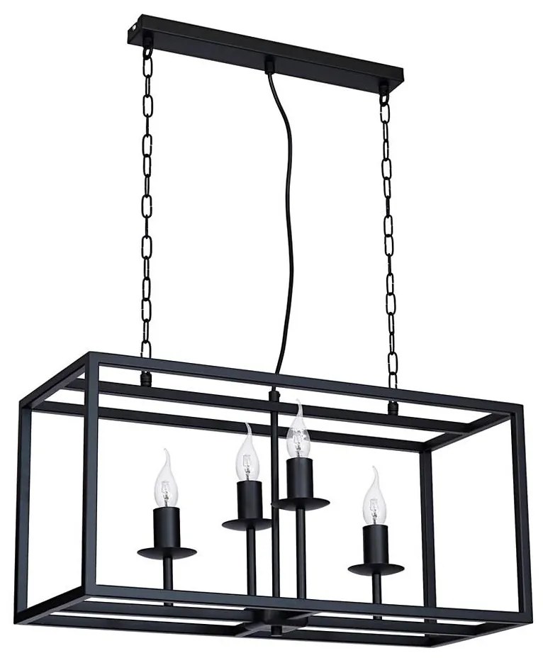 Lampadario CARDIFF 4xE14/60W/230V nero