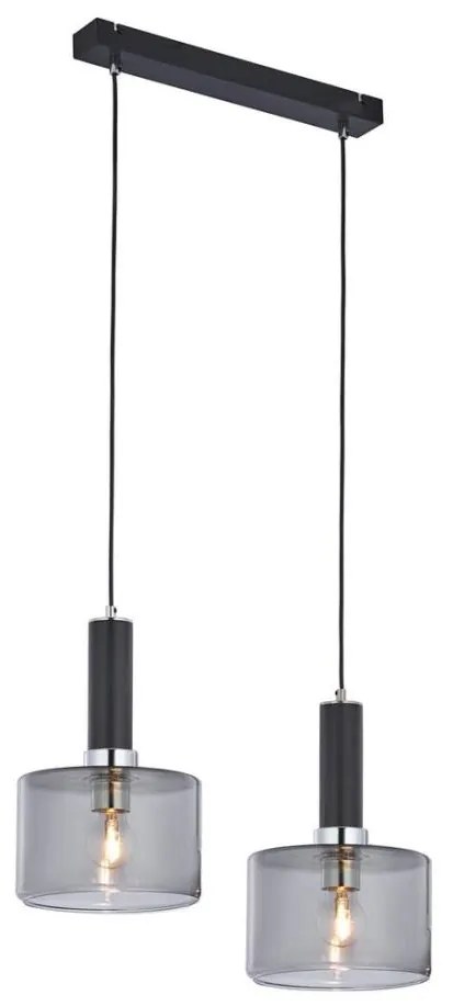 Jupiter 1859 - VA2 - Lampadario a sospensione con filo VANES 2xE27/60W/230V argento/nero