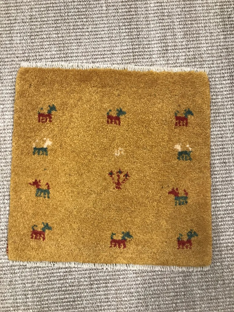 Gabbeh Tappeto persiano 40 x 40 Giallo (Iran) Annodato A Mano