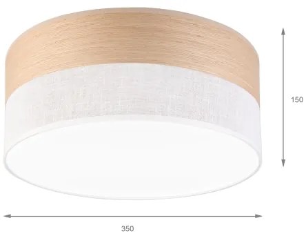 Plafoniera LED SIRJA WOOD LED/20W/230V diametro 35 cm bianco/quercia