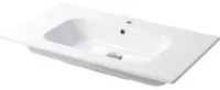 Lavabo a consolle in ceramica bianca lucida serie Qubo Square 46 Disegno-Ceramica 86cm