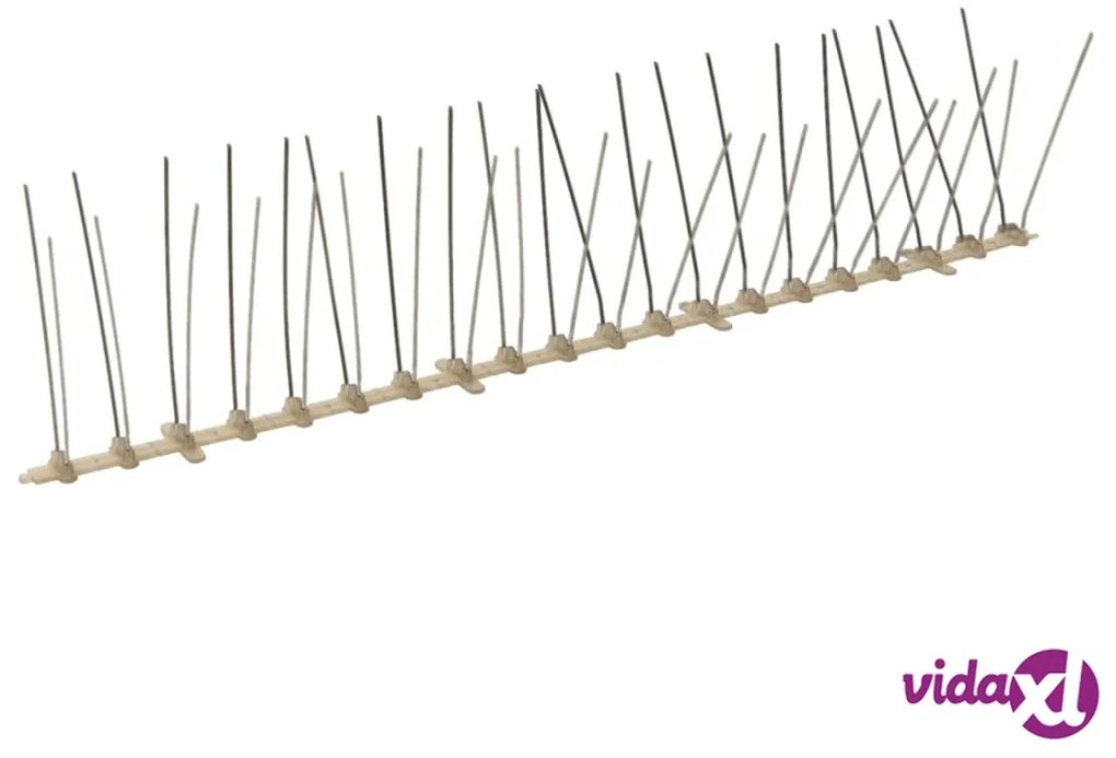 vidaXL Set Dissuasori per Uccelli e Piccioni 20 pz 4 File 10 m