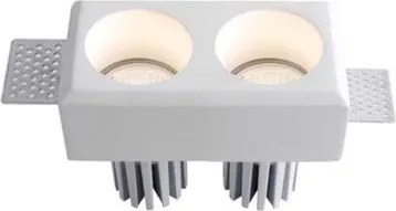 Portafaretto Quadrato 150x80x50mm in Gesso Pitturabile 2xGU10/MR16