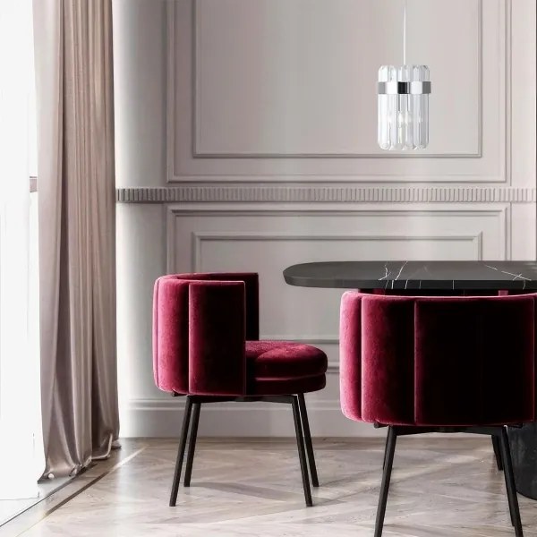 Lampadario a cavo VETRO 1xE14/10W/230V cromo lucido