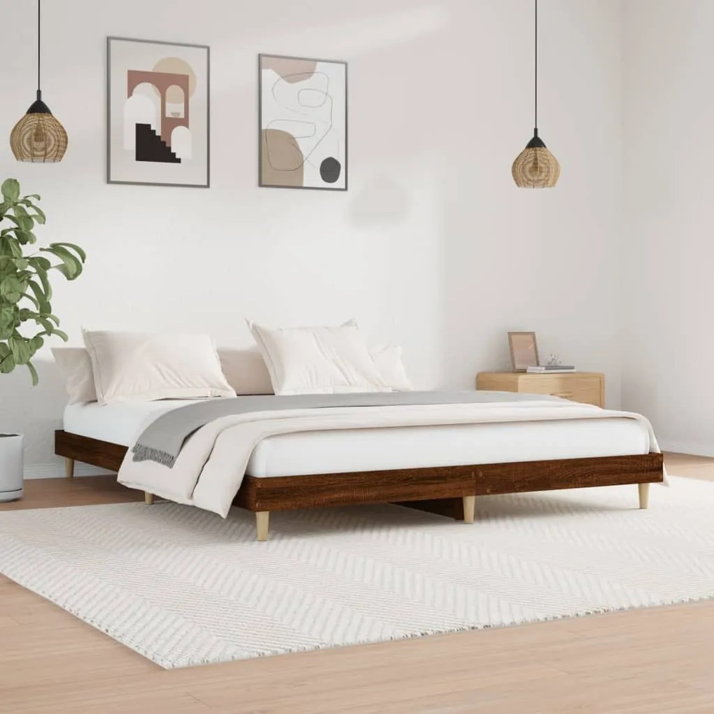 Giroletto Senza Materasso Rovere Marrone 140x200 Cm Truciolato /