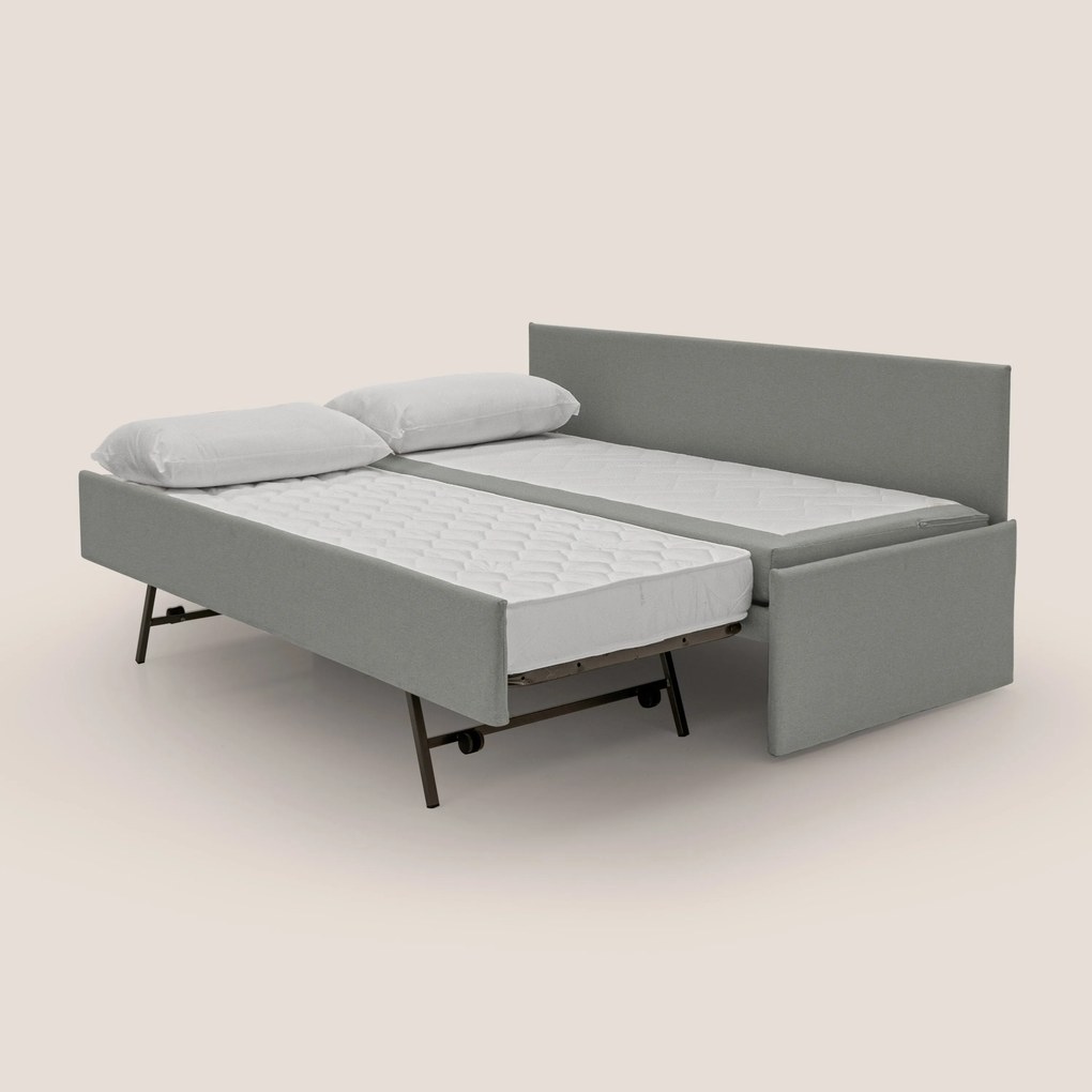 Naviglio Divano duplex con doppio letto in tessuto simil cotone impermeabile T13 grigio