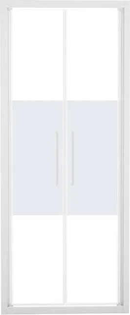 Porta doccia saloon L 77-81 cm x H 195 cm per nicchia in vetro smerigliato SP. 6 mm, profilo opaco bianco, serie Record