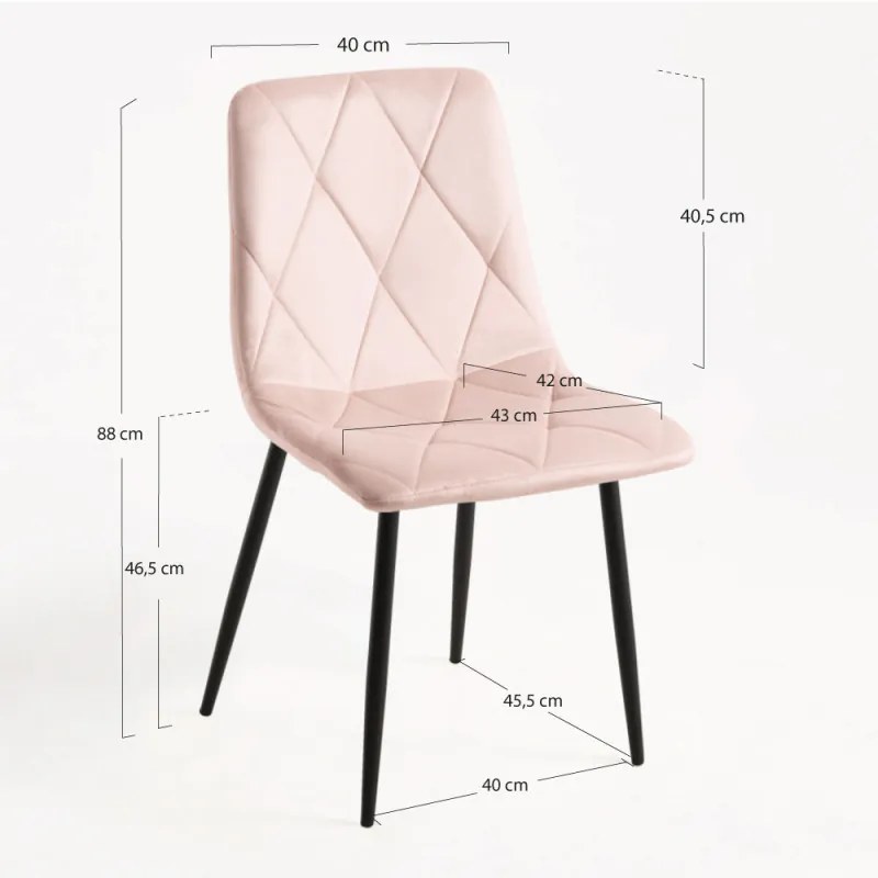 Sedia Lyke Velluto - Rosa