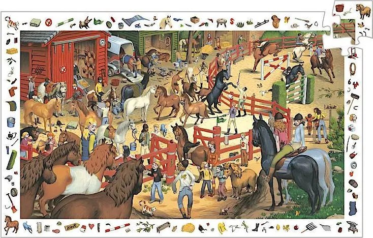 Un puzzle e un gioco di osservazione - equestre - 200 pezzi