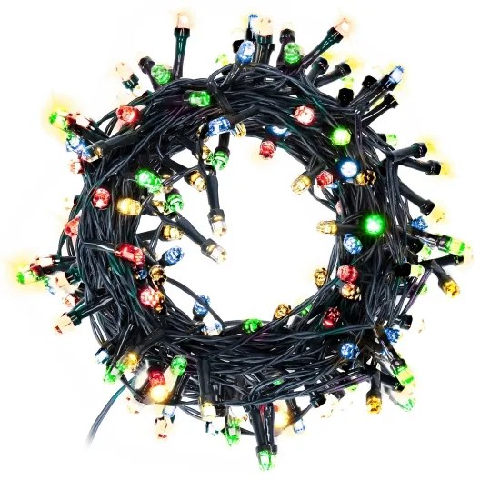 Brilagi - Catena luminosa natalizia per esterni a LED, 200 LED, 2 funzioni, 25 m, IP44, multicolore