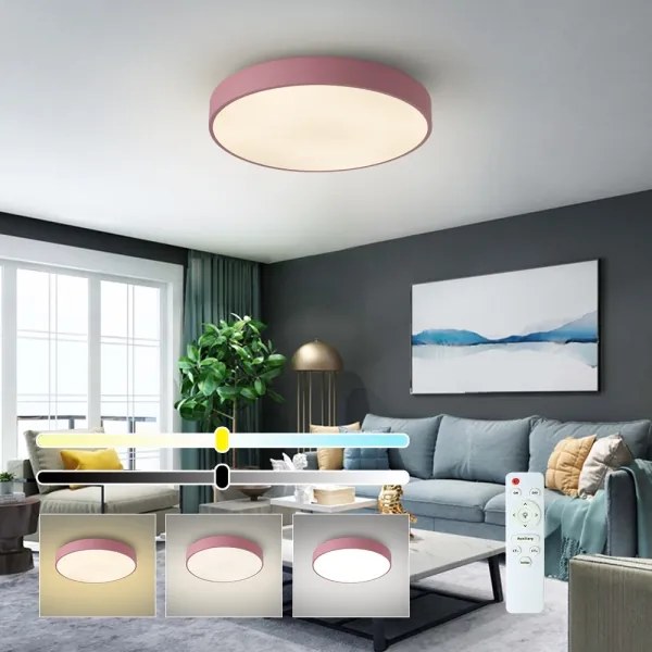 Brilagi - Plafoniera LED dimmerabile POOL LED/60W/230V 3000–6000K 50 cm rosa con telecomando