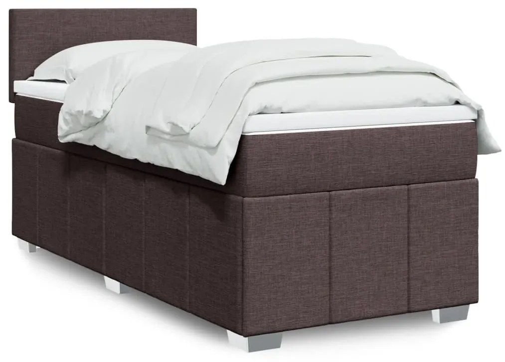 Giroletto A Molle Con Materasso Marrone Scuro 90x190cm Tessuto /
