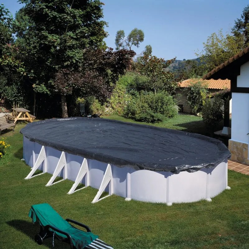 Copertura invernale per piscina ovale NATERIAL CI811NAT in polietilene nero 930 x 560 cm