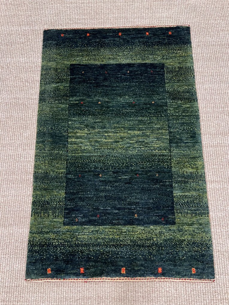 Loribaft Tappeto persiano 90 x 60 Verde (Iran) Annodato A Mano