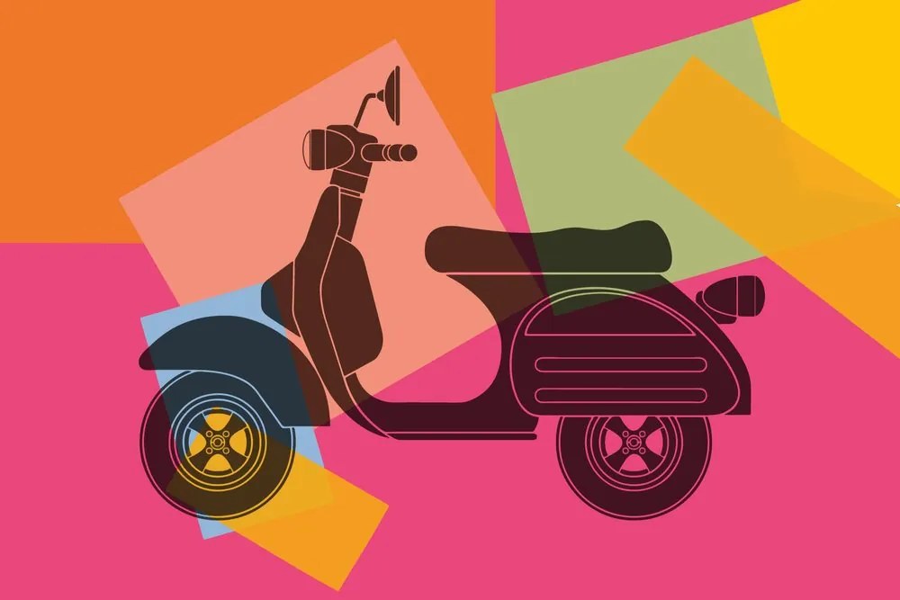 Carta da parati autoadesiva – Scooter pop art