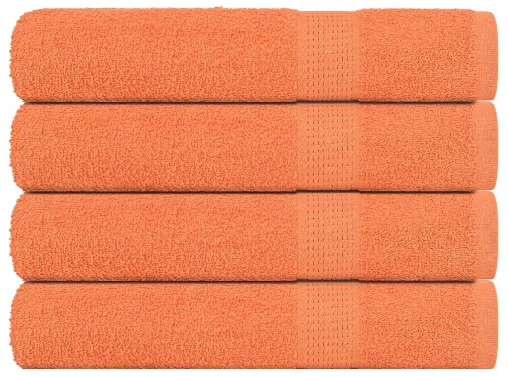 Asciugamani Sauna 4 Pz Arancioni 80x200cm 360g/m² 100% Cotone /