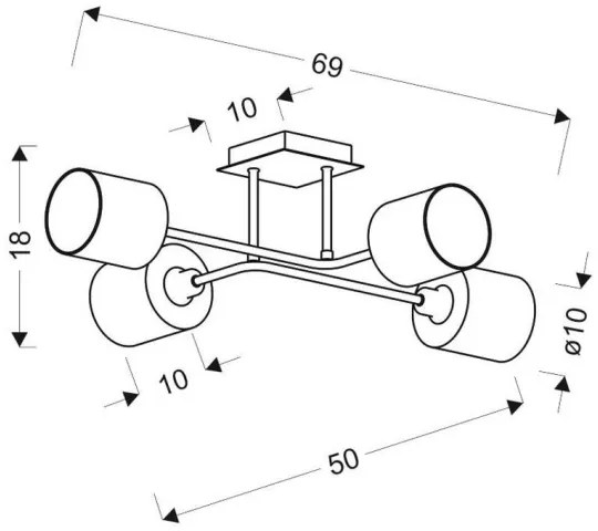 Lampadario a plafone SAX 4xE14/40W/230V