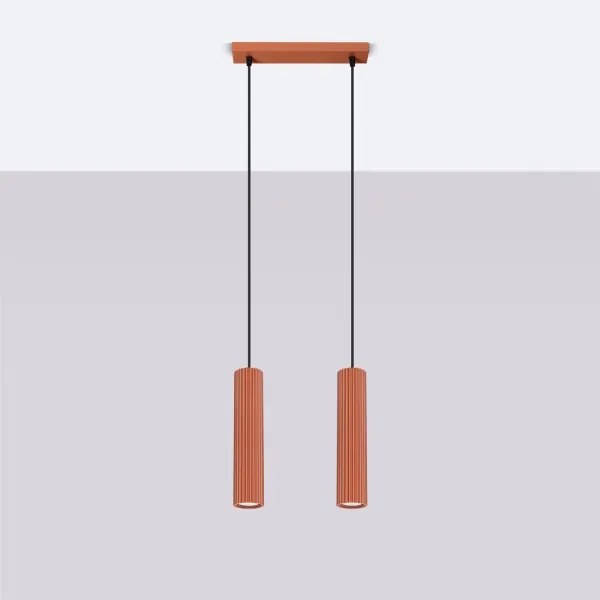 Sollux SL.1631 - Lampadario a sospensione con filo KARBON 2xGU10/10W/230V rosso