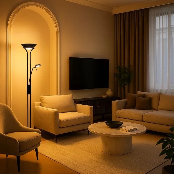 Brilagi - Lampada da terra dimmerabile SCARLETT 1xR7s/230W/230V + 1xG9/40W nera