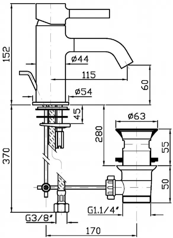 Miscelatore Monocomando Lavabo Cromo Zucchetti Pan ZP6211