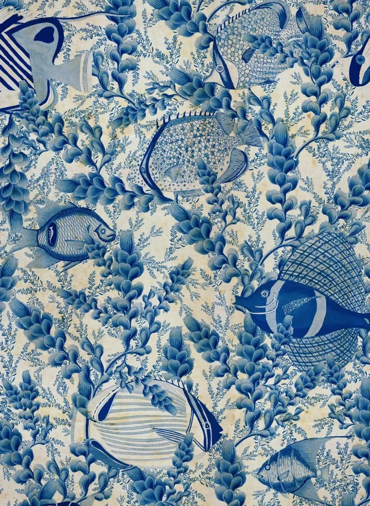 Mindthegap Carta da parati Aquarium - Indigo/ Taupe