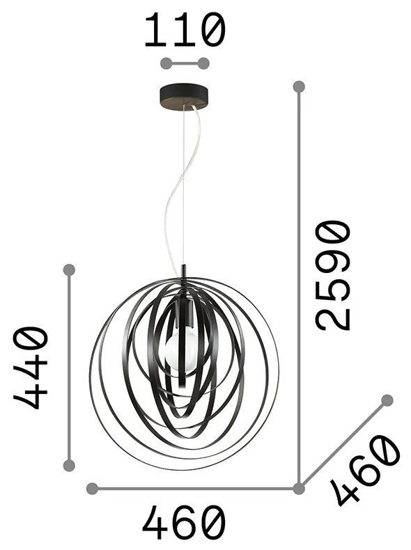 Sospensione Moderna Disco Metallo Bianco 1 Luce E27