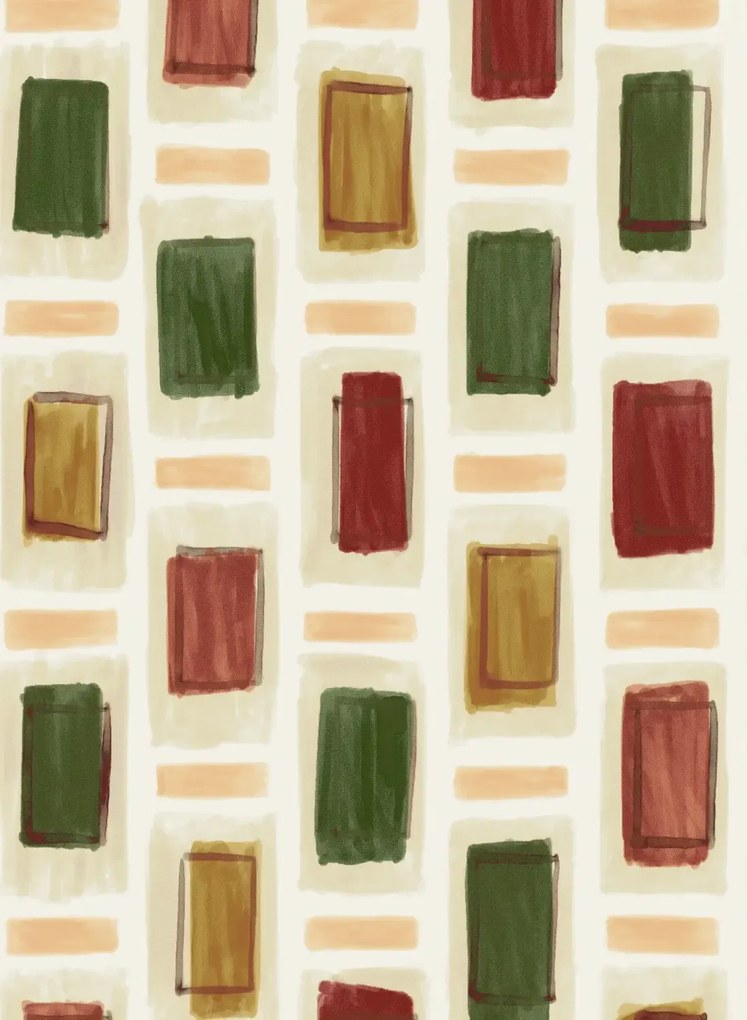 Élitis Carta da parati Ornements - Beige /Grün