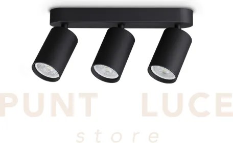 Dynamite faretto nero orientabile 3 luci attacco gu10 27,5cm lampad...