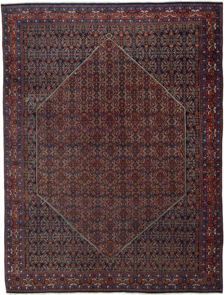 Bidjar Tappeto persiano 390 x 300 Rosso (Iran) Annodato A Mano
