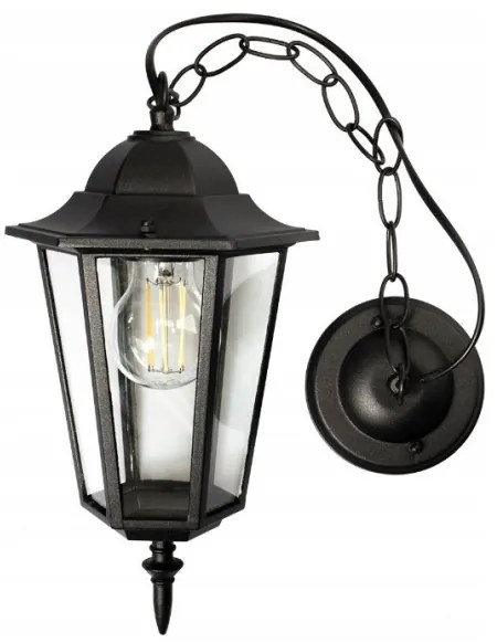 Lampadario da esterno 1xE27/20W/230V IP43 nero