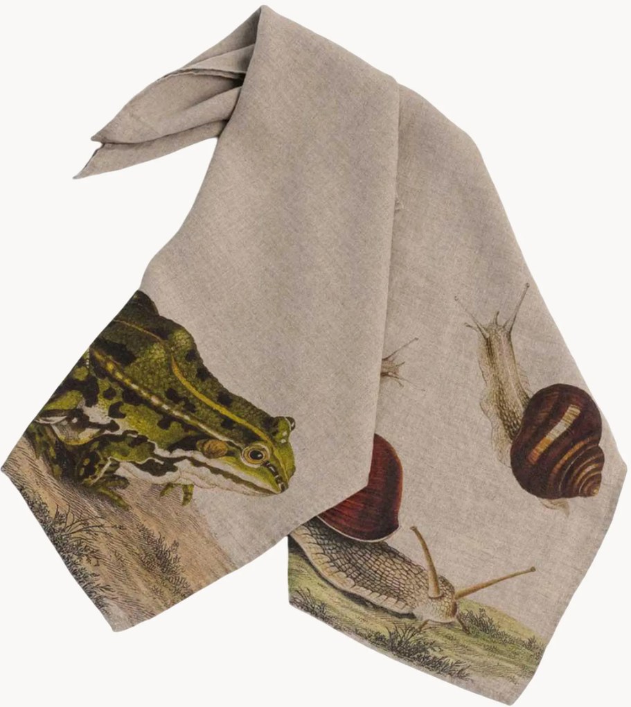 Set di 2 strofinacci in lino Frog & Snails