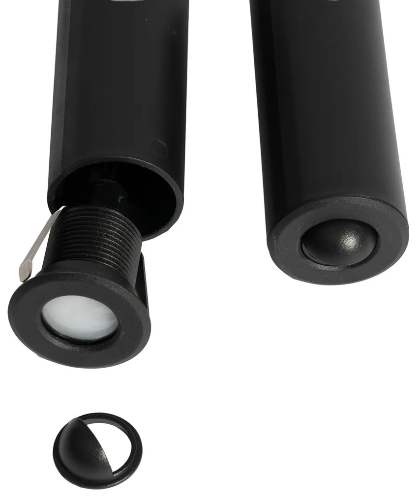 Set di 5 faretti da terra moderni neri con LED IP67 - Linsey