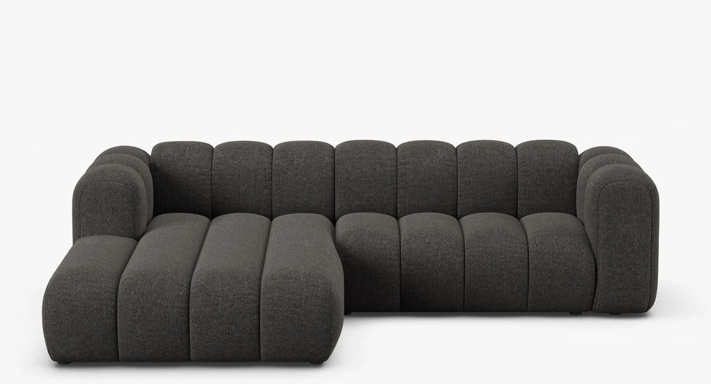 Divano angolare Lupine con chaise longue in tessuto strutturato – L260 cm