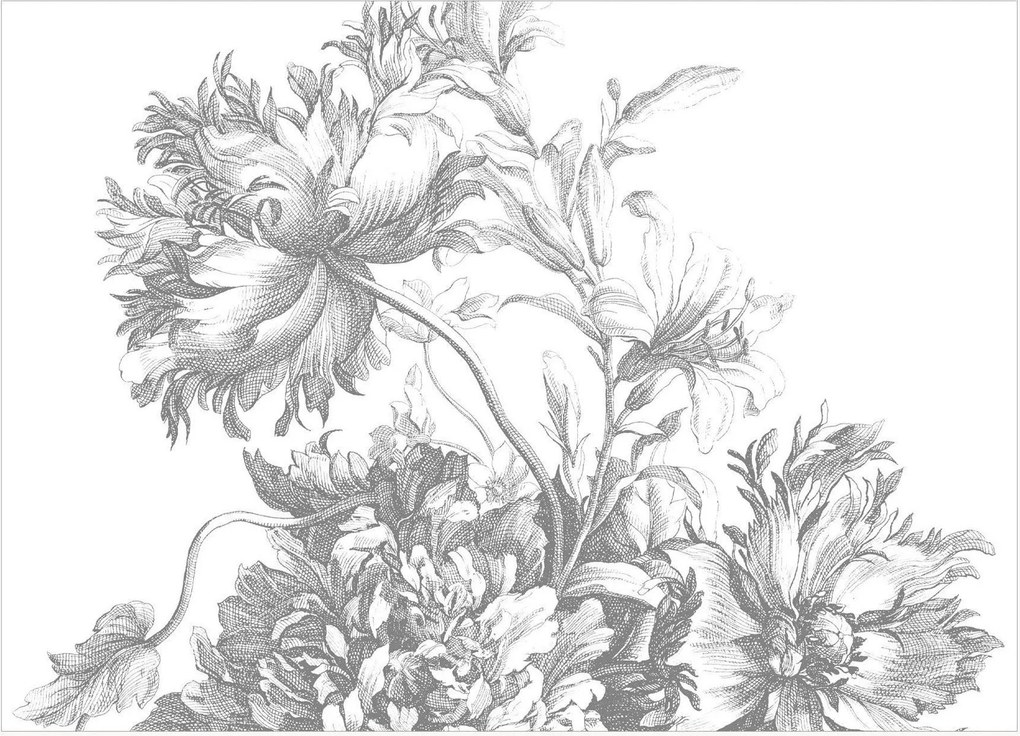 Carta da parati Engraved Flowers